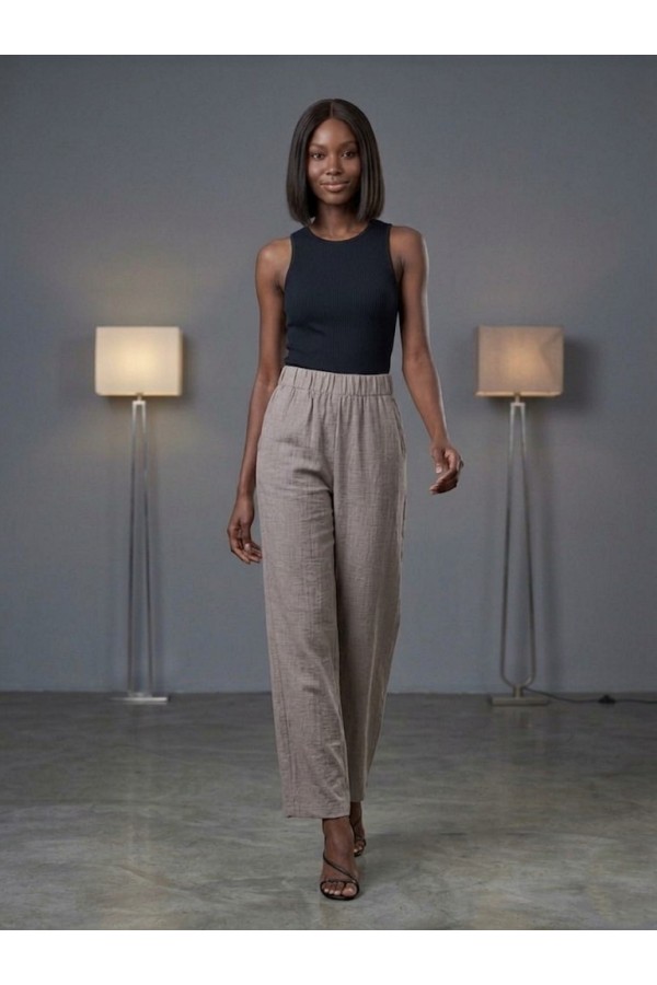ΠΑΝΤΕΛΟΝΙ ΨΗΛΟΜΕΣΟ LINEN LOOK