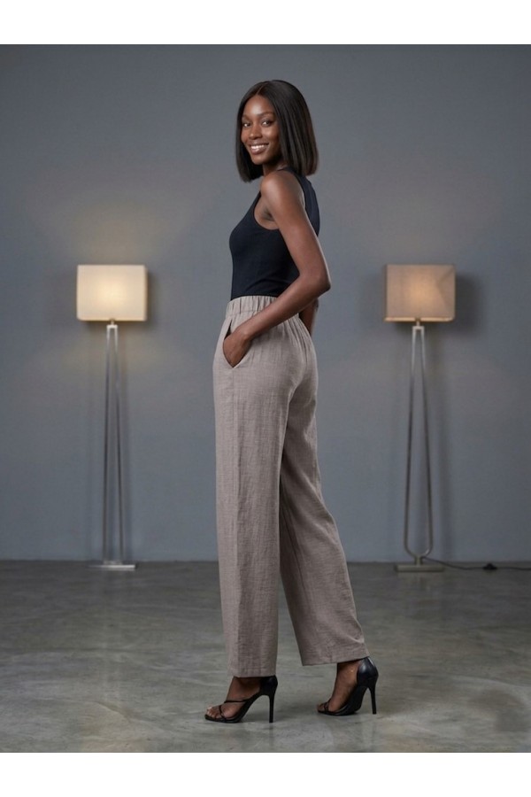 ΠΑΝΤΕΛΟΝΙ ΨΗΛΟΜΕΣΟ LINEN LOOK