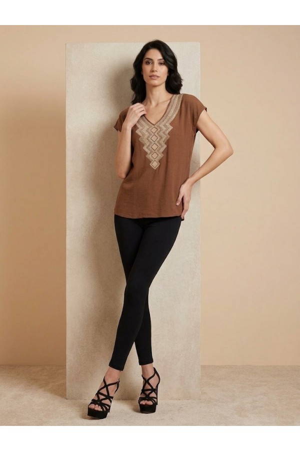 ΜΠΛΟΥΖΑ BOHO STYLE  ΜΕ ΓΕΩΜΕΤΡΙΚΟ ΜΟΤΙΒΟ
