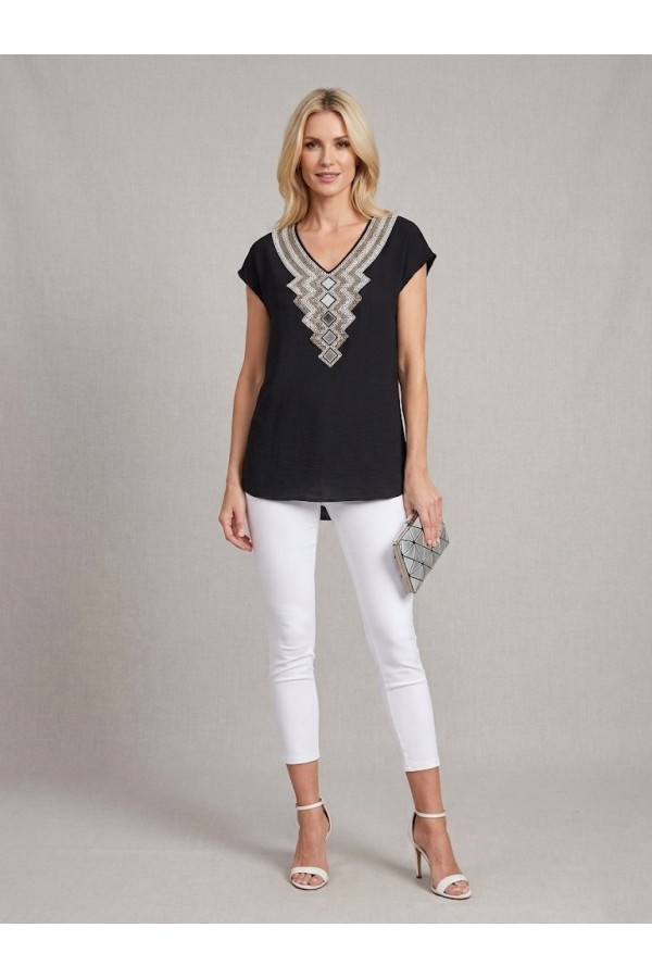 ΜΠΛΟΥΖΑ BOHO STYLE  ΜΕ ΓΕΩΜΕΤΡΙΚΟ ΜΟΤΙΒΟ