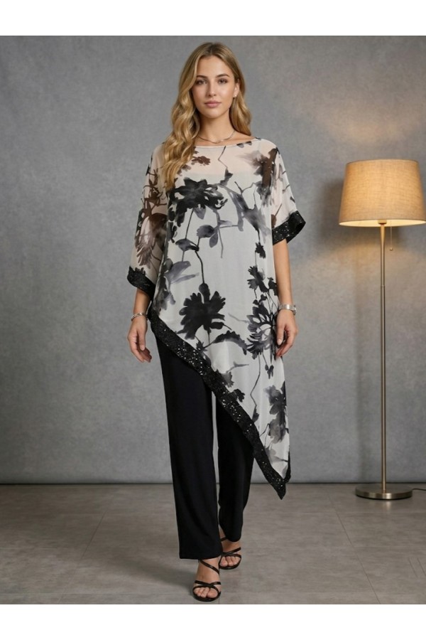 ΦΟΡΜΑ ΜΕ ΑΣΥΜΜΕΤΡΟ ΚΑΦΤΑΝΙ  FLORAL