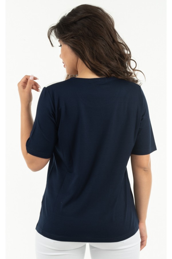 ΜΠΛΟΥΖΑ ΛΑΙΚΟΚΟΨΗ VISCOSE ΜΕ ΣΤΡΑΣ