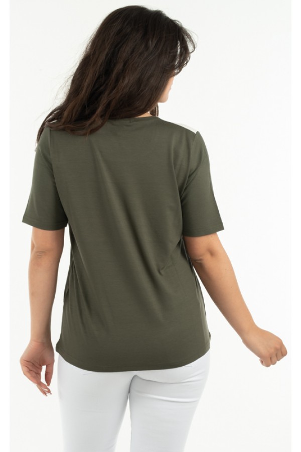 ΜΠΛΟΥΖΑ ΛΑΙΚΟΚΟΨΗ VISCOSE ΜΕ ΣΤΡΑΣ