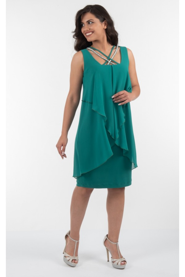 ΦΟΡΕΜΑ MIDI  ΜΟΥΣΕΛΙΝΑ DERLOU FASHION
