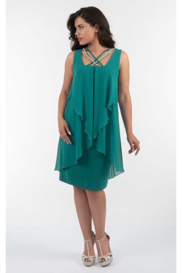 ΦΟΡΕΜΑ MIDI  ΜΟΥΣΕΛΙΝΑ DERLOU FASHION