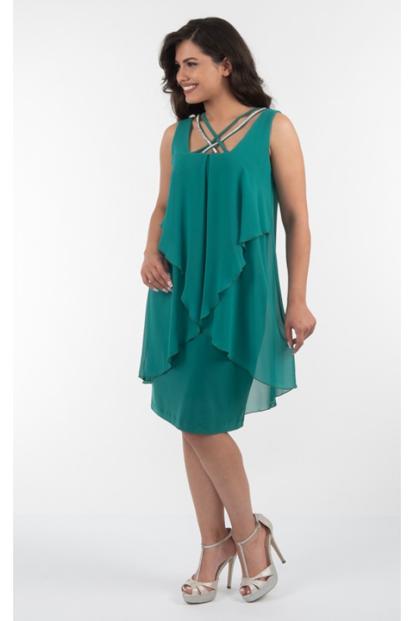 ΦΟΡΕΜΑ MIDI  ΜΟΥΣΕΛΙΝΑ DERLOU FASHION