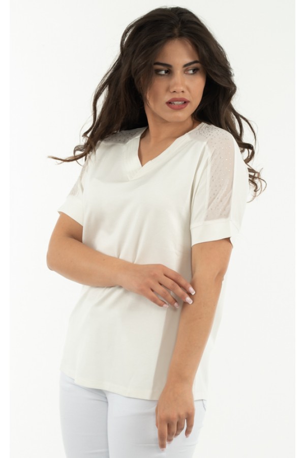 ΜΠΛΟΥΖΑ ΒΕ VISCOSE ΜΕ ΣΤΡΑΣ ΛΕΠΤΟΜΕΡΙΑ