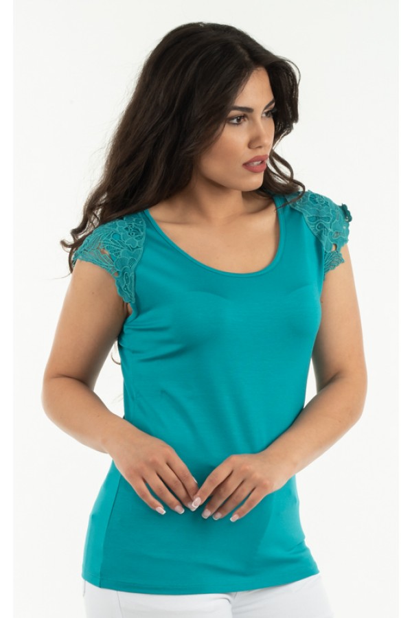ΜΠΛΟΥΖΑ ΑΜΑΝΙΚΗ VISCOSE ΜΕ ΔΑΝΤΕΛΑ ΣΤΟ ΜΑΝΙΚΙ