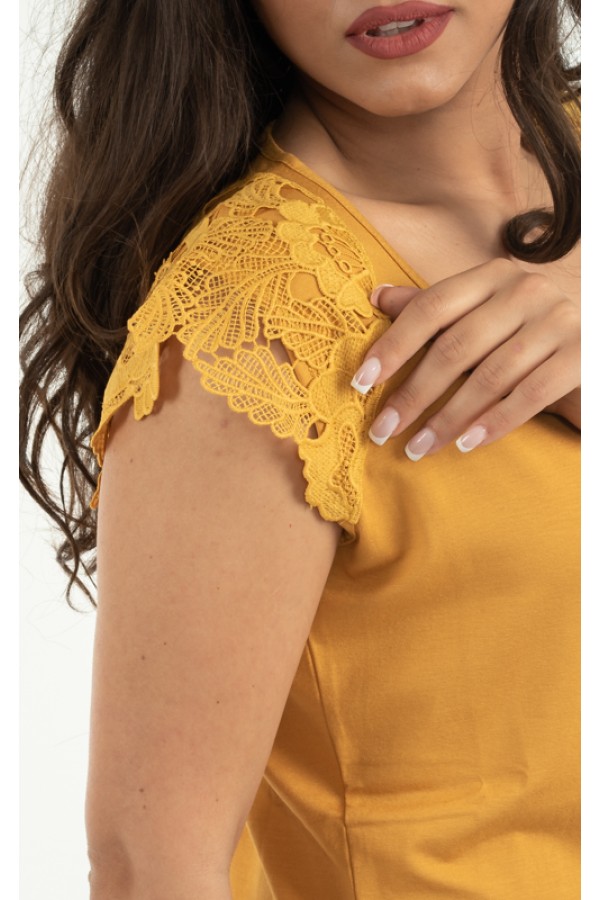 ΜΠΛΟΥΖΑ ΑΜΑΝΙΚΗ VISCOSE ΜΕ ΔΑΝΤΕΛΑ ΣΤΟ ΜΑΝΙΚΙ