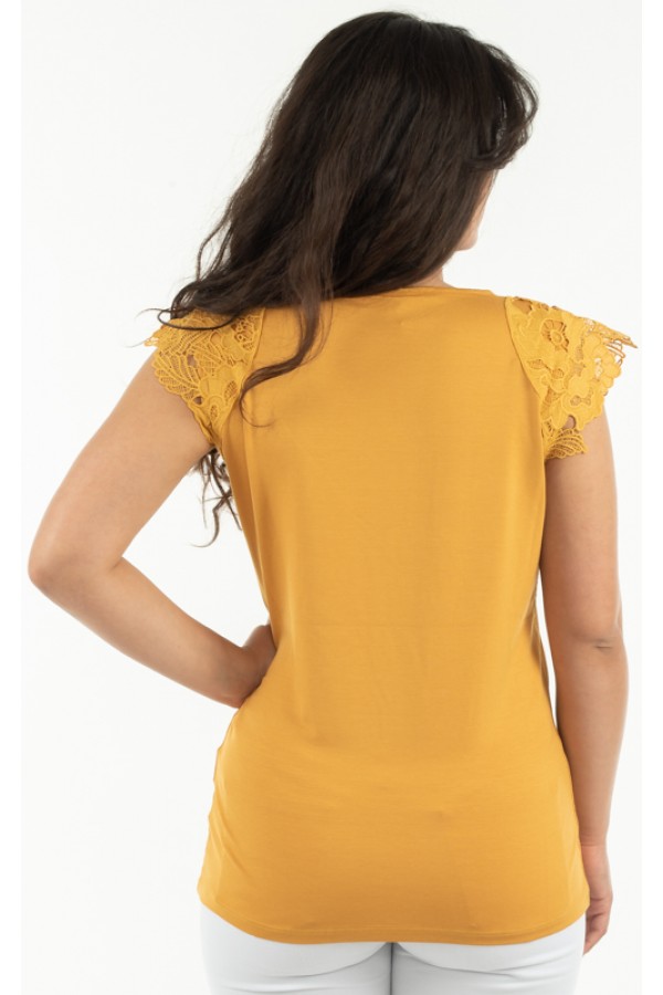 ΜΠΛΟΥΖΑ ΑΜΑΝΙΚΗ VISCOSE ΜΕ ΔΑΝΤΕΛΑ ΣΤΟ ΜΑΝΙΚΙ