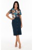 ΜΠΛΟΥΖΑ FLORAL LINEN LOOK ΛΑΙΜΟΚΟΨΗ