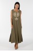 ΦΟΡΕΜΑ ΜΑΞΙ LINEN LOOK ΜΕ ΚΕΝΤΗΜΑ