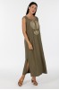 ΦΟΡΕΜΑ ΜΑΞΙ LINEN LOOK ΜΕ ΚΕΝΤΗΜΑ