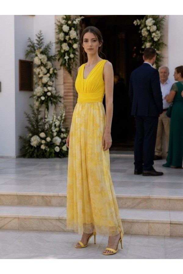 ΦΟΡΕΜΑ FLORAL ΜΕ ΠΛΙΣΕ ΜΠΟΥΣΤΟ ΚΑΙ ΖΩΝΗ