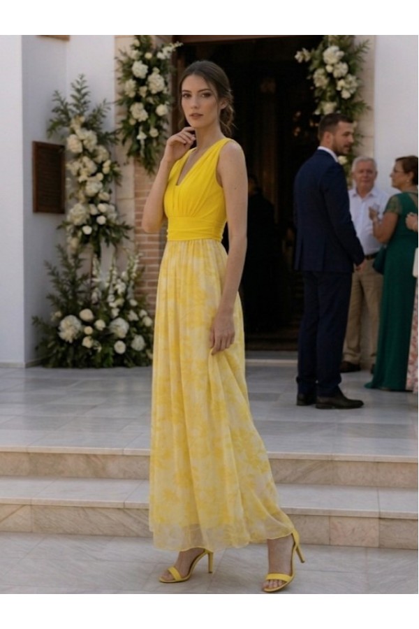 ΦΟΡΕΜΑ FLORAL ΜΕ ΠΛΙΣΕ ΜΠΟΥΣΤΟ ΚΑΙ ΖΩΝΗ