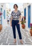 ΜΠΛΟΥΖΑ VISCOSE FLORAL ΜΕ ΧΡΥΣΟ ΚΟΥΜΠΙ