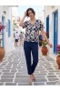 ΜΠΛΟΥΖΑ VISCOSE FLORAL ΜΕ ΧΡΥΣΟ ΚΟΥΜΠΙ
