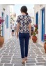 ΜΠΛΟΥΖΑ VISCOSE FLORAL ΜΕ ΧΡΥΣΟ ΚΟΥΜΠΙ