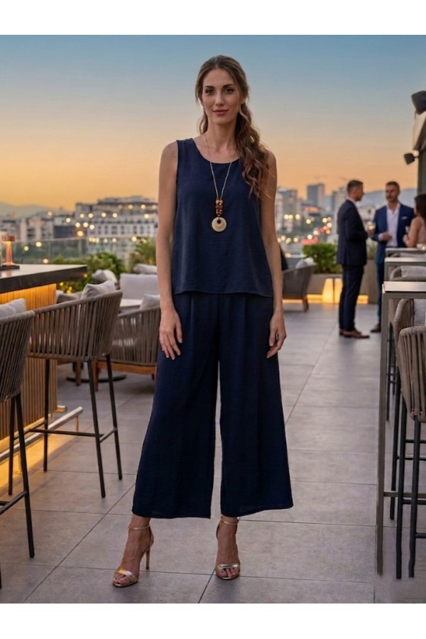 ΣΕΤ ME ΚΟΛΙΕ  ( ΜΠΛΟΥΖΑ-ΠΑΝΤΕΛΟΝΑ CROP)