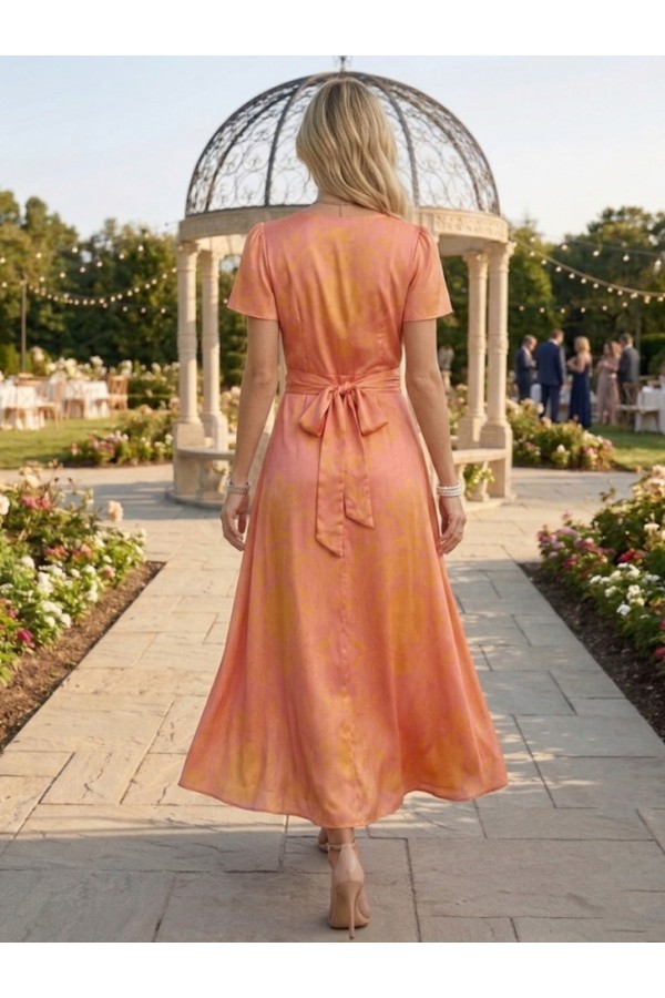ΦΟΡΕΜΑ MAXI ΚΡΟΥΑΖΕ FLORAL SATIN LOOK