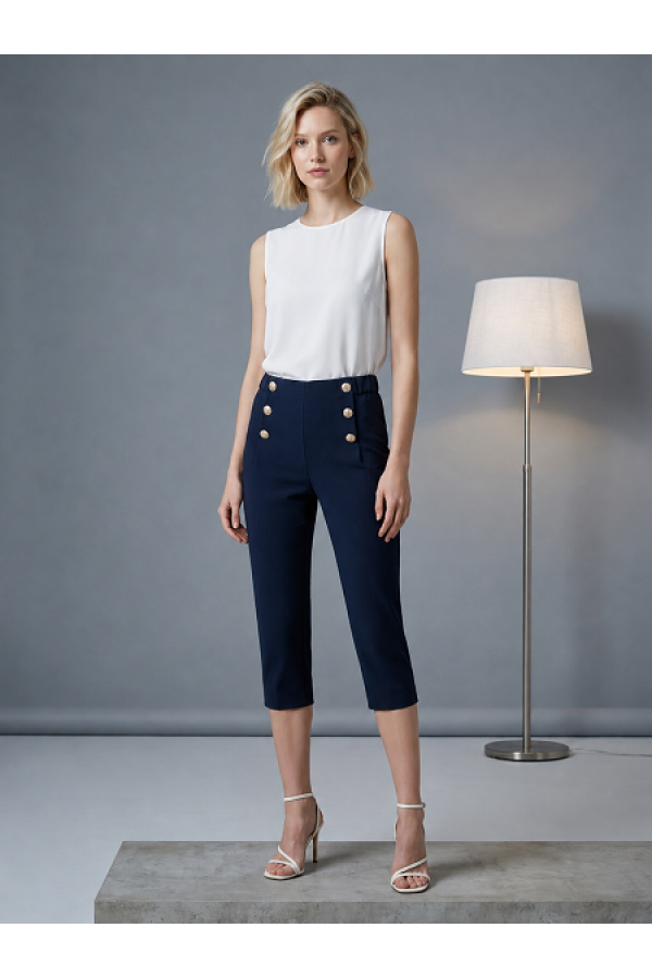 ΠΑΝΤΕΛΟΝΙ ΚΑΠΡΙ OFFICE LOOK ΜΕ ΧΡΥΣΑ ΚΟΥΜΠΙΑ