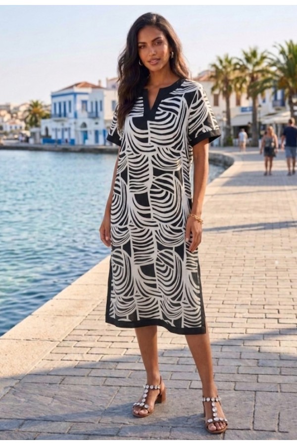 ΦΟΡΕΜΑ MIDI RESORT ΜΕ PRINT ΟΜΟΚΕΝΤΡΕΣ ΓΡΑΜΜΕΣ