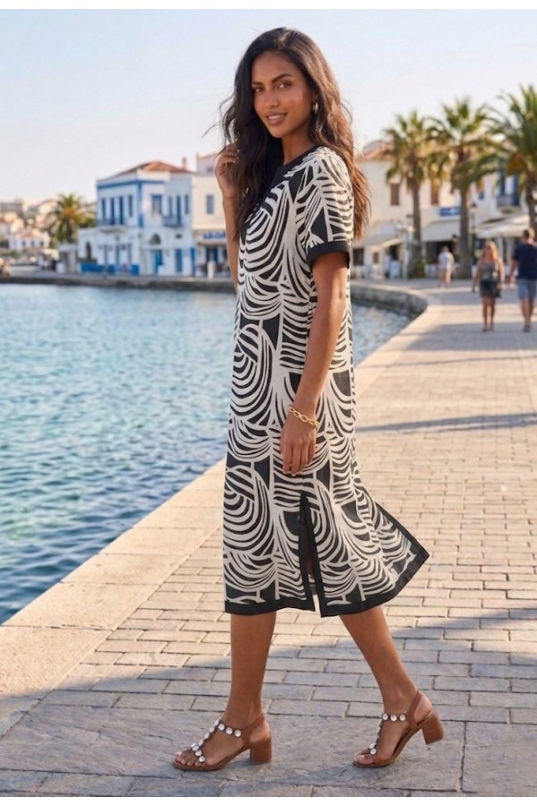 ΦΟΡΕΜΑ MIDI RESORT ΜΕ PRINT ΟΜΟΚΕΝΤΡΕΣ ΓΡΑΜΜΕΣ