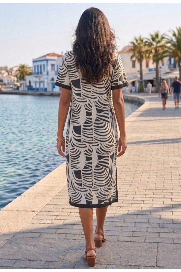 ΦΟΡΕΜΑ MIDI RESORT ΜΕ PRINT ΟΜΟΚΕΝΤΡΕΣ ΓΡΑΜΜΕΣ