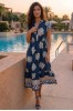 ΦΟΡΕΜΑ FLORAL ETHNIC ΜΕ ΛΑΣΤΙΧΟ ΣΤΗΝ ΜΕΣΗ