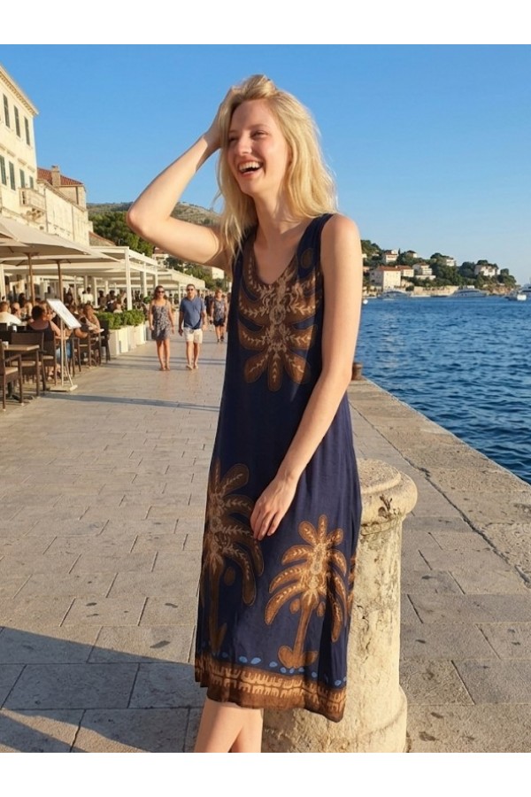 ΦΟΡΕΜΑ MAXI ETHNIC ΑΜΑΝΙΚΟ ΓΡΑΜΜΗ ΑΛΦΑ