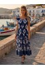 ΦΟΡΕΜΑ MIDI FLORAL OFF SHOUDER ΜΑΝΙΚΙΑ
