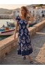 ΦΟΡΕΜΑ MIDI FLORAL OFF SHOUDER ΜΑΝΙΚΙΑ