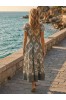 ΦΟΡΕΜΑ MIDI FLORAL OFF SHOUDER ΜΑΝΙΚΙΑ