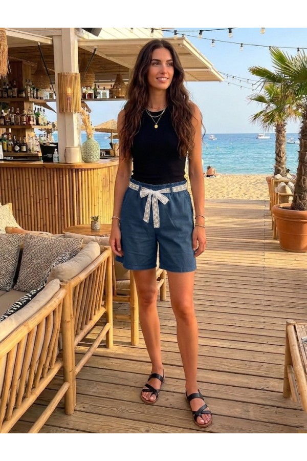 ΣΟΡΤΣ  CHINO  ΜΕ ΖΩΝΗ ΔΑΝΤΕΛΑ