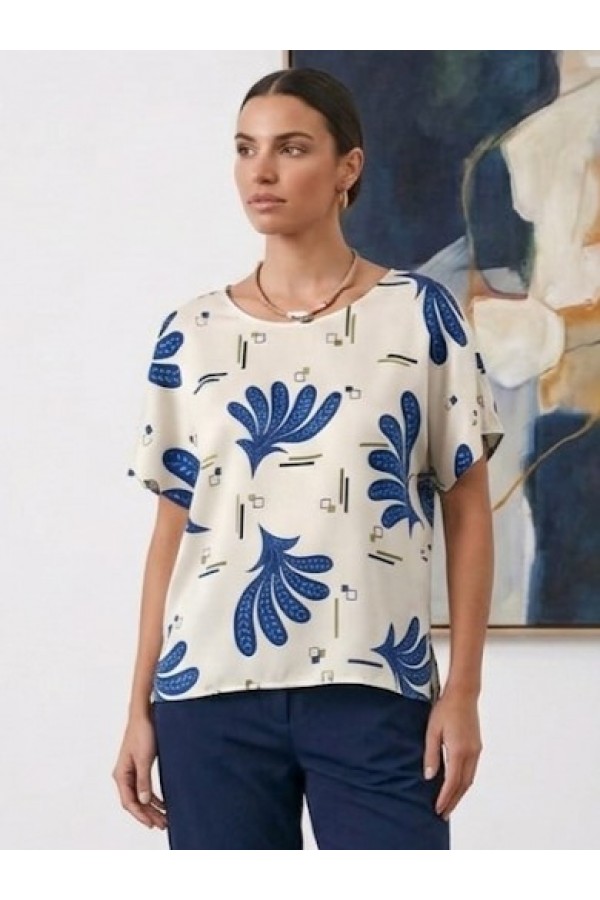 ΜΠΛΟΥΖΑ FLORAL OVERSIZED ΣΑΤΕΝ