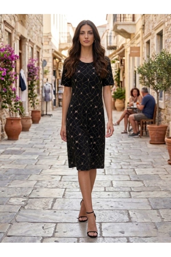 ΦΟΡΕΜΑ VISCOSE ΕΛΑΣΤΙΚΟ ΜΕ ΓΕΩΜΕΤΡΙΚΟ ΣΧΕΔΙΟ