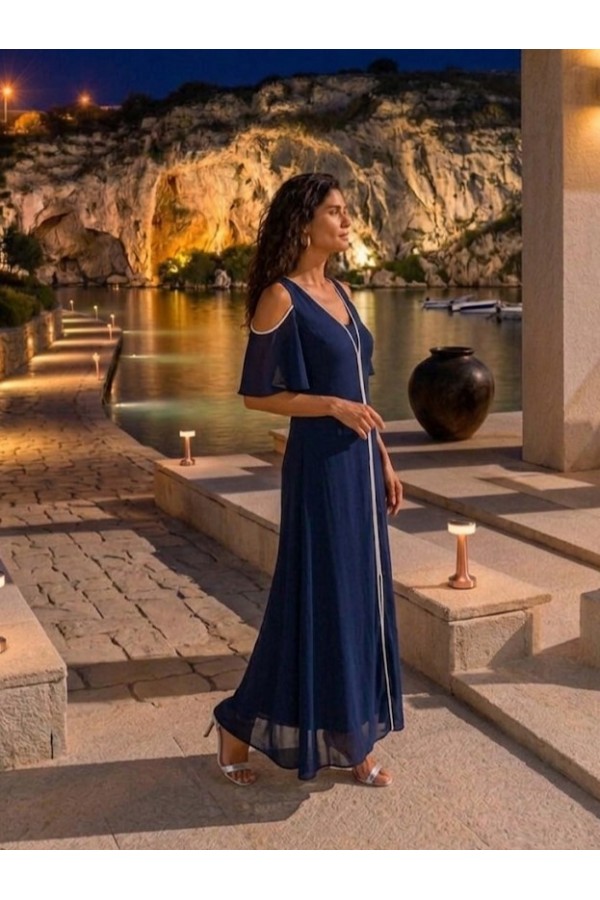 ΦΟΡΕΜΑ MAXI ΜΕ ΚΟΨΙΜΑΤΑ ΣΤΑ ΜΑΝΙΚΙΑ