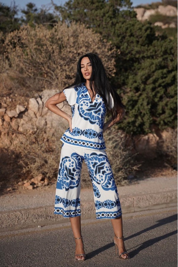 ΣΕΤ ΕΜΠΡΙΜΕ ΜΕ ΠΑΝΤΕΛΟΝΙ CROPPED ΜΕ ΛΑΣΤΙΧΟ ΣΤΗ ΜΕΣΗ