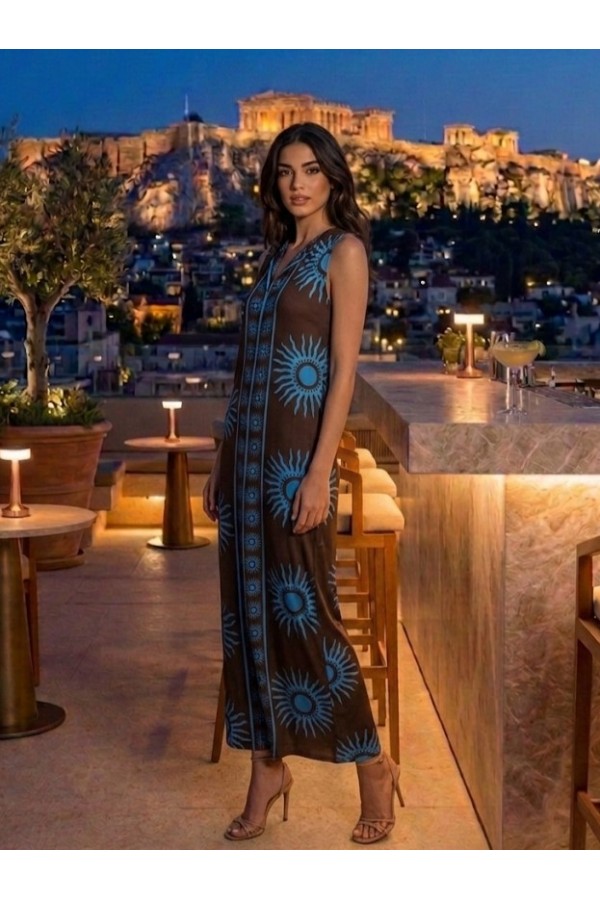 ΦΟΡΕΜΑ MAXI ΣΑΤΕΝ  ΜΕ ΤΣΕΠΕΣ ΑΜΑΝΙΚΟ