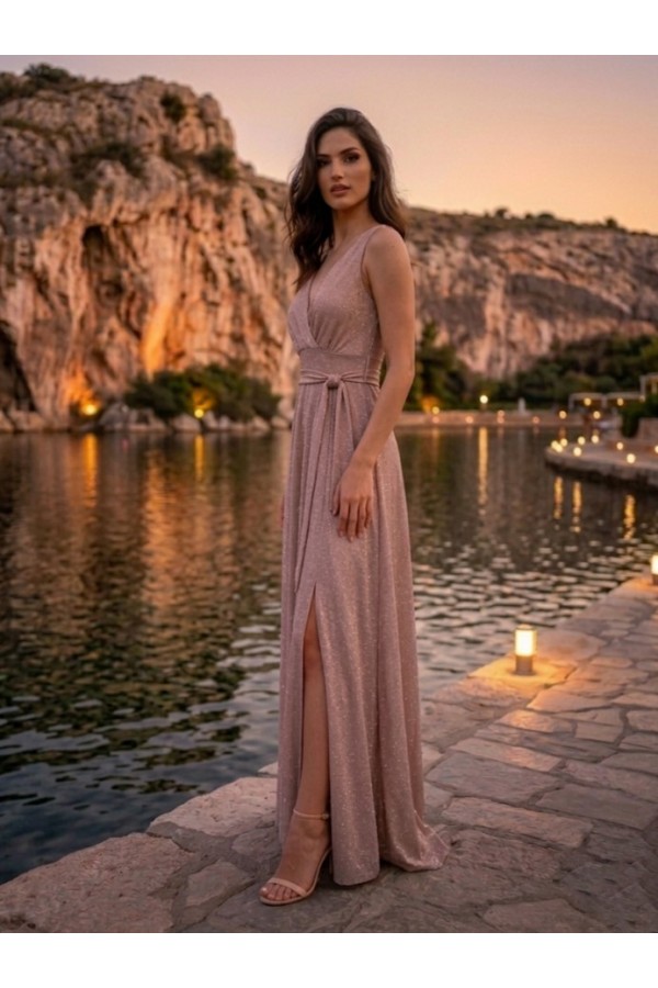 ΦΟΡΕΜΑ ΜΑΞΙ GLITTER/ LOUREX  ΚΡΟΥΑΖΕ