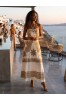 ΦΟΡΕΜΑ ΜΑΞΙ  LINEN LOKK  ΜΕ ΔΕΣΙΜΟ ΣΤΟ ΛΑΙΜΟ