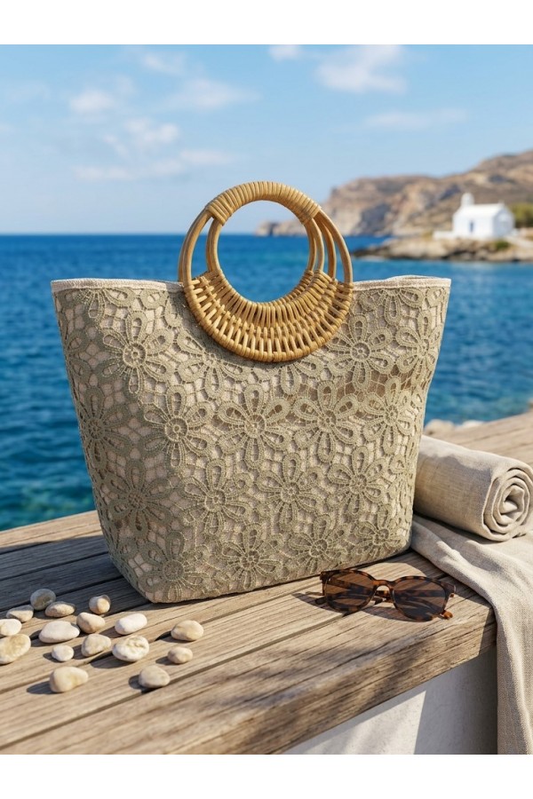 ΤΣΑΝΤΑ ΩΜΟΥ ΜΕ ΠΛΕΚΤΟ ΜΟΤΙΒΟ BOHO STYLE