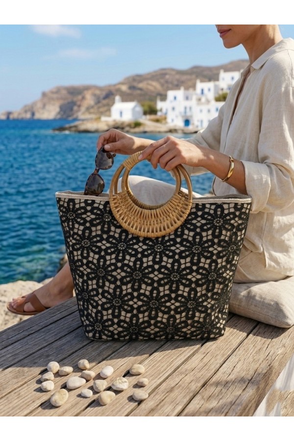 ΤΣΑΝΤΑ ΩΜΟΥ ΜΕ ΠΛΕΚΤΟ ΜΟΤΙΒΟ BOHO STYLE