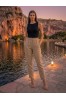 ΣΕΤ LINEN LOOK -  ΠΑΝΤΕΛΟΝΑ ME AMANIKH TOYNIK ΜΕ ΓΕΩΜΕΤΡΙΚΗ ΤΡΕΣΑ