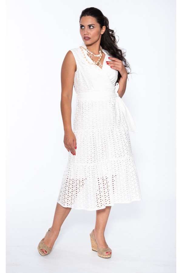 ΦΟΡΕΜΑ MIDI EMBRODERIE ΜΕ ΒΟΛΑΝ DONNA MARTHA