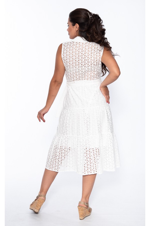 ΦΟΡΕΜΑ MIDI EMBRODERIE ΜΕ ΒΟΛΑΝ DONNA MARTHA