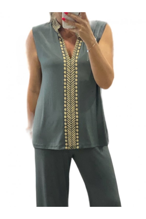 ΣΕΤ (ΜΠΛΟΥΖΑ-ΠΑΝΤΕΛΟΝΙ) BAMBOO VISCOSE ΜΕ ΤΥΠΩΜΑ