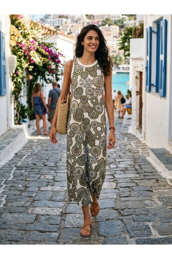 ΦΟΡΕΜΑ VISCOSE AMANIKO ME MOTIBO ΓΕΩΜΕΤΡΙΚΟ ΣΧΕΔΙΟ