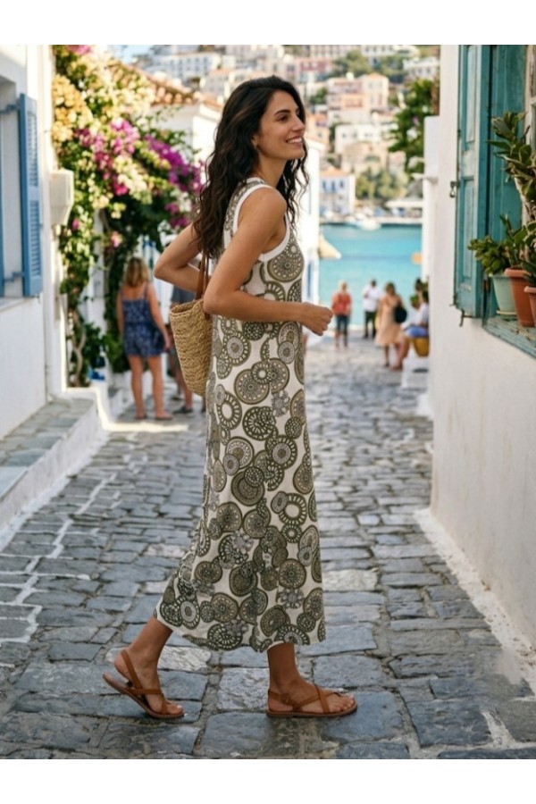 ΦΟΡΕΜΑ VISCOSE AMANIKO ME MOTIBO ΓΕΩΜΕΤΡΙΚΟ ΣΧΕΔΙΟ