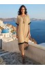 ΦΟΡΕΜΑ ΜΑΚΡΥ ΜΕ ΛΕΠΤΟΜΕΡΙΕΣ ΜΠΕΖ ΧΡΥΣΟ ΚΟΝΤΟ ΜΑΝΙΚΙ